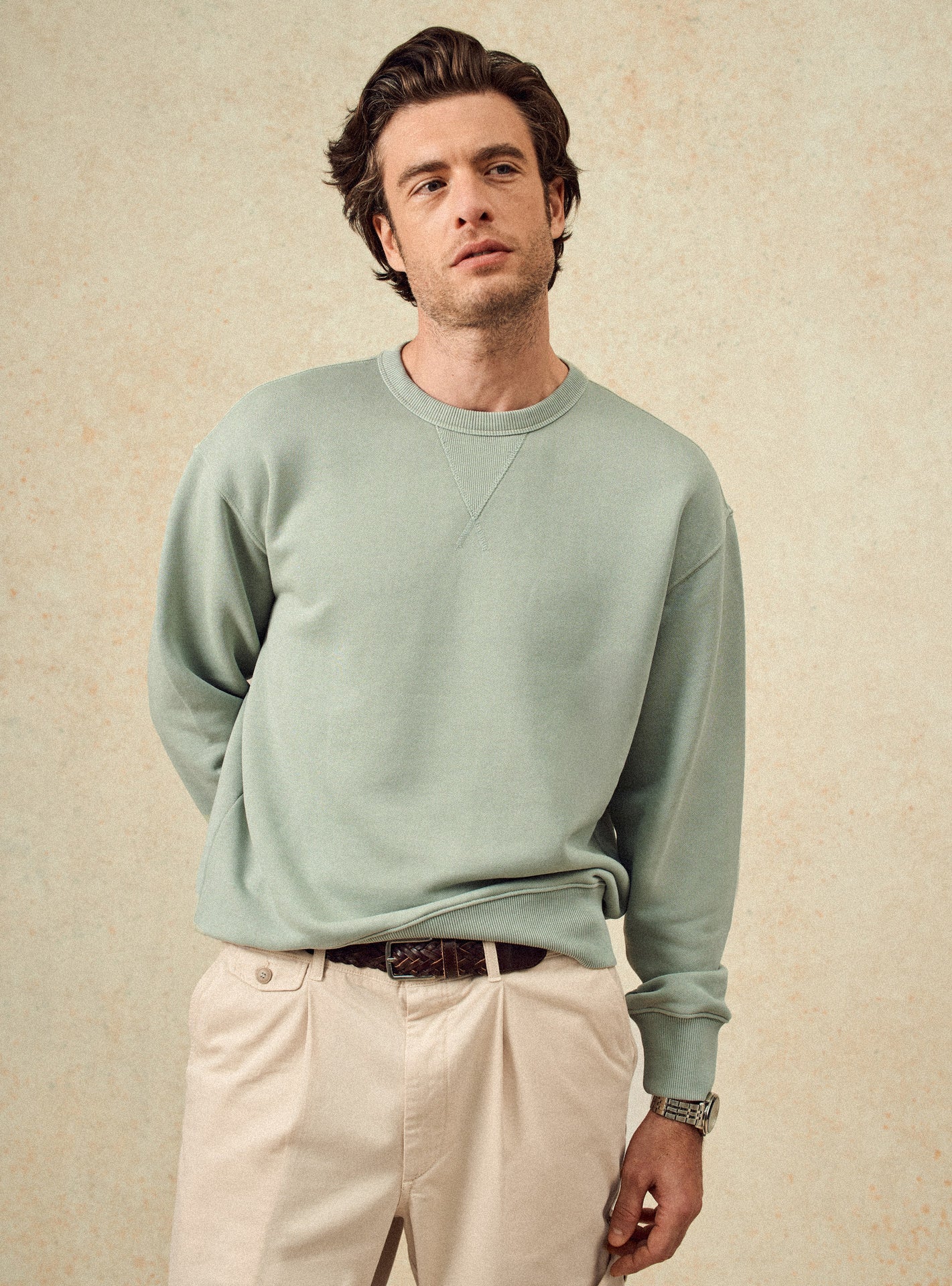 Sweat en coton Balibaris - Eden Asperge - Plan taille