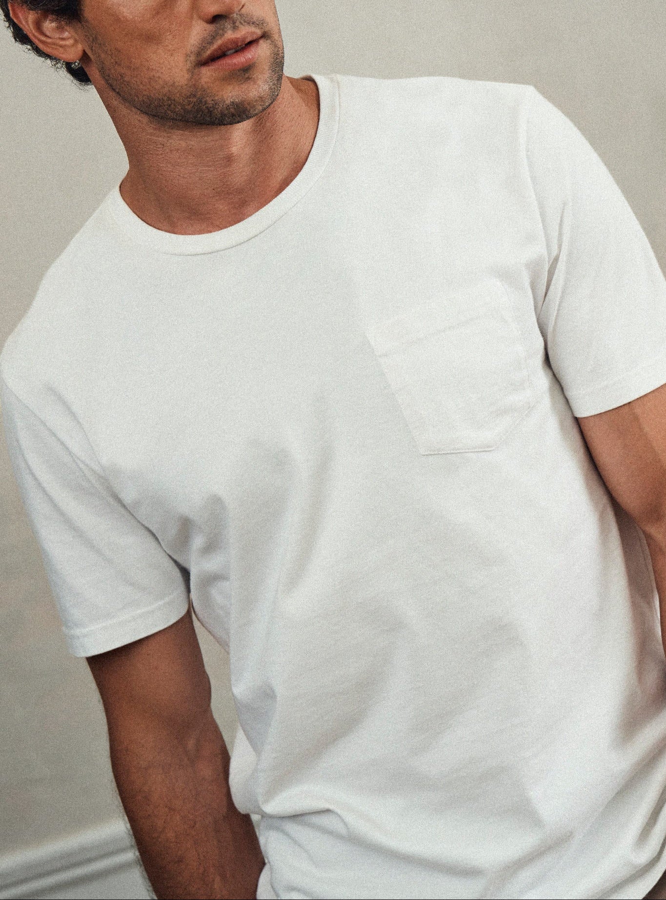 T-shirt blanc en coton Balibaris - Mitch - Plan taille