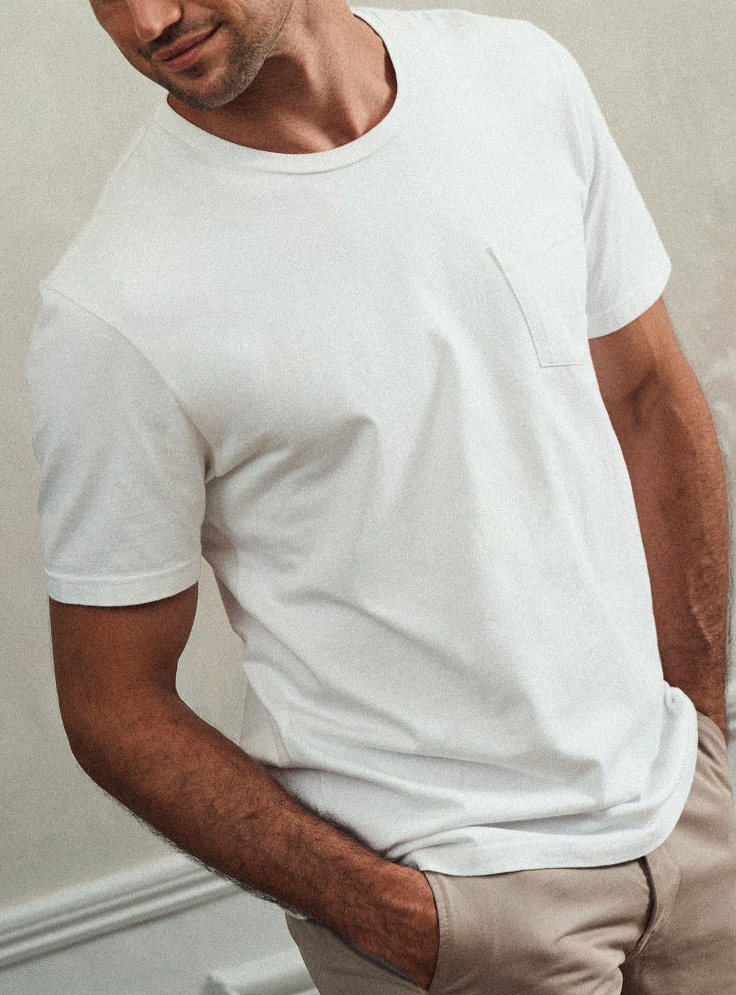 T-shirt blanc en coton Balibaris - Mitch - Plan taille