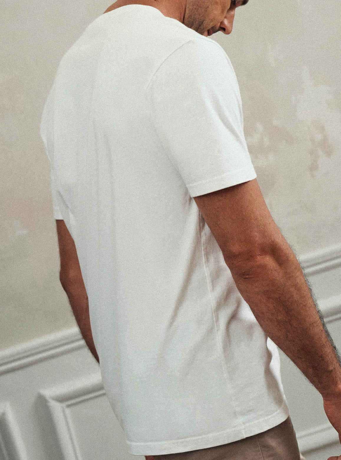 T-shirt blanc en coton Balibaris - Mitch - Plan taille