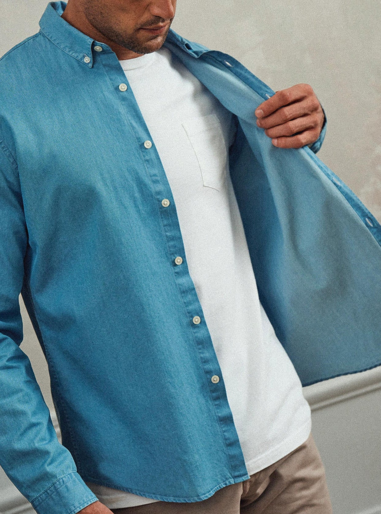 T-shirt blanc en coton Balibaris - Mitch - Plan taille