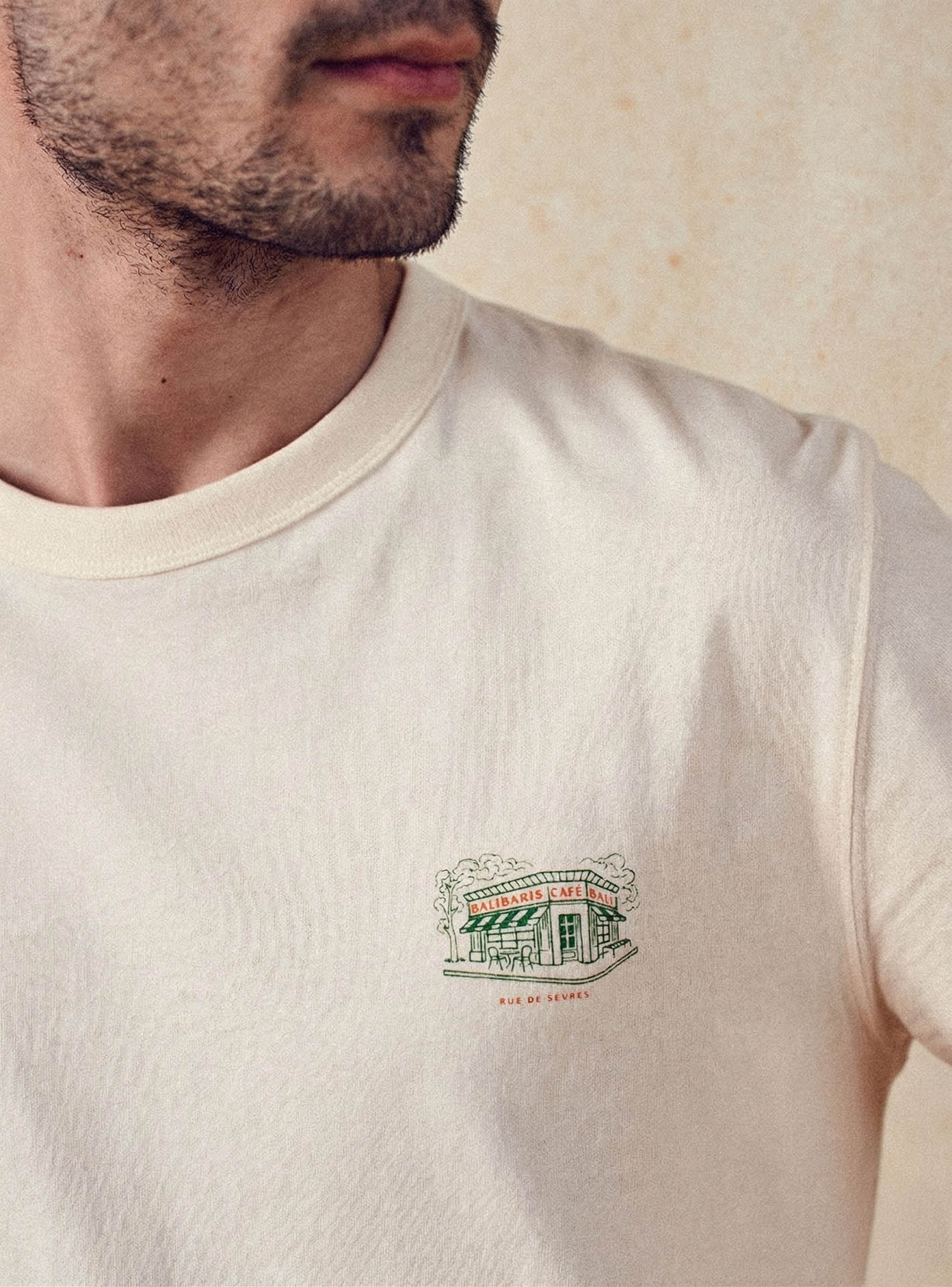 T-shirt ecru en coton Balibaris - Alfredo