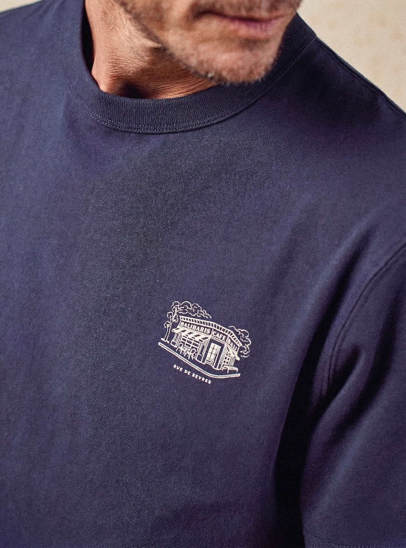 T-shirt navy en coton Balibaris - Alfredo