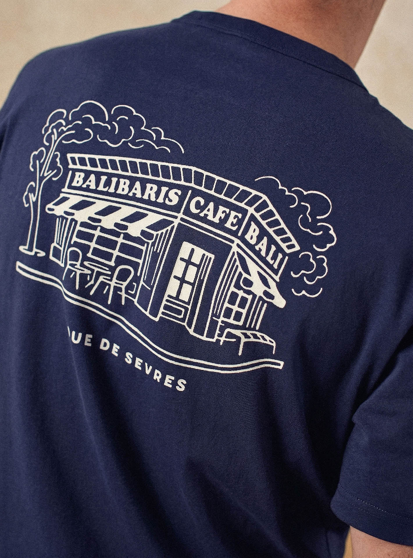 T-shirt navy en coton Balibaris - Alfredo