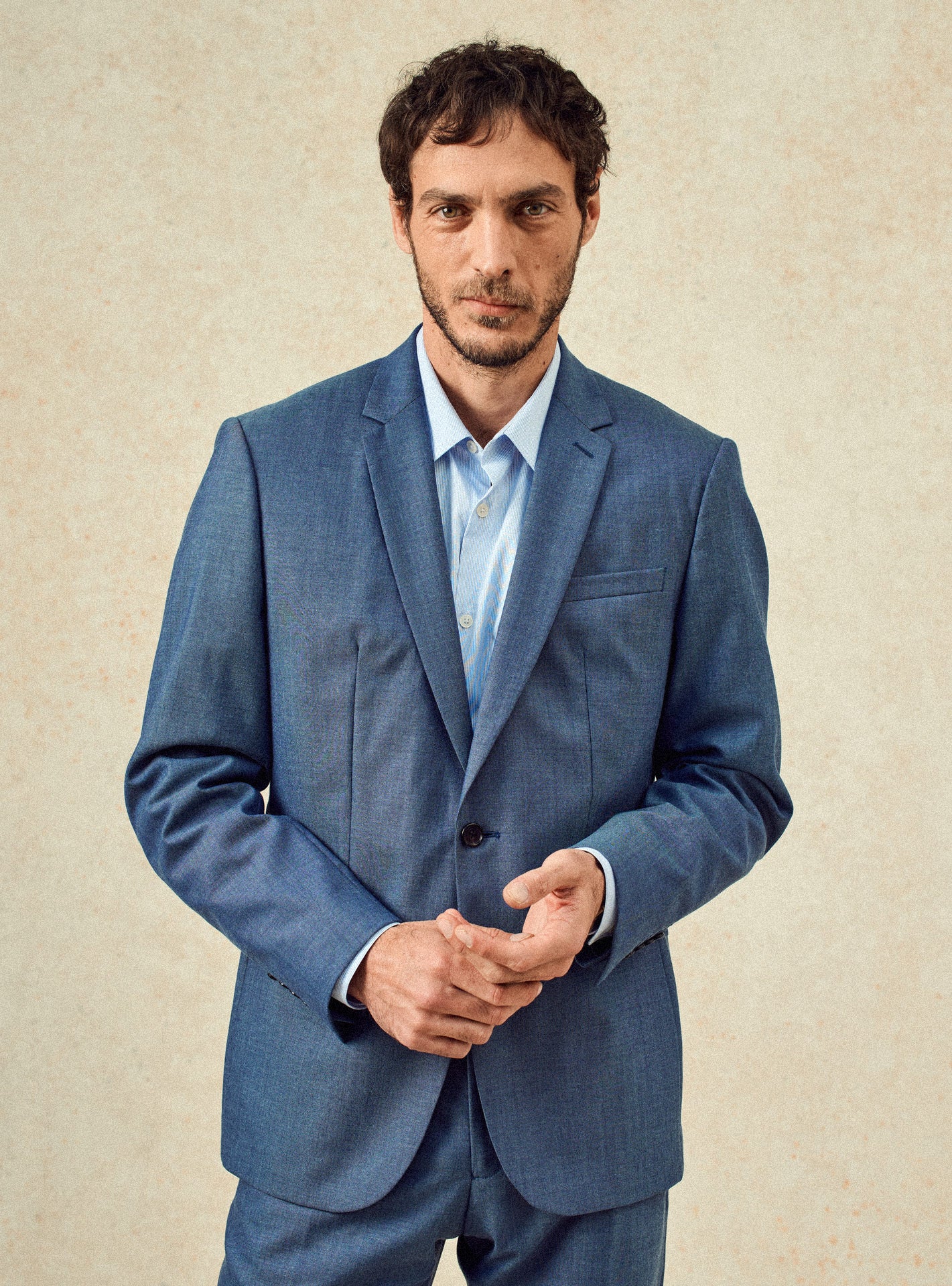 Veste de costume en laine Balibaris - Gekko Blue Melanged