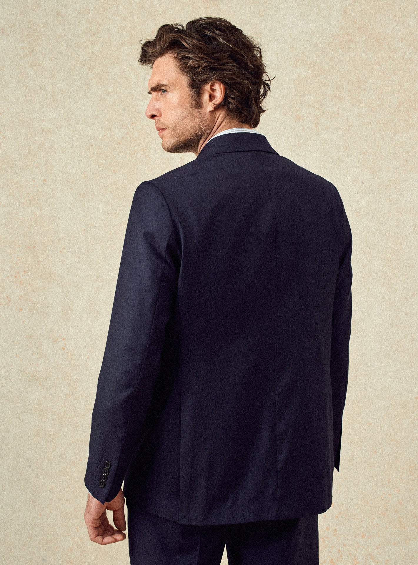 Veste de costume navy en laine Balibaris - Alois - Plan taille