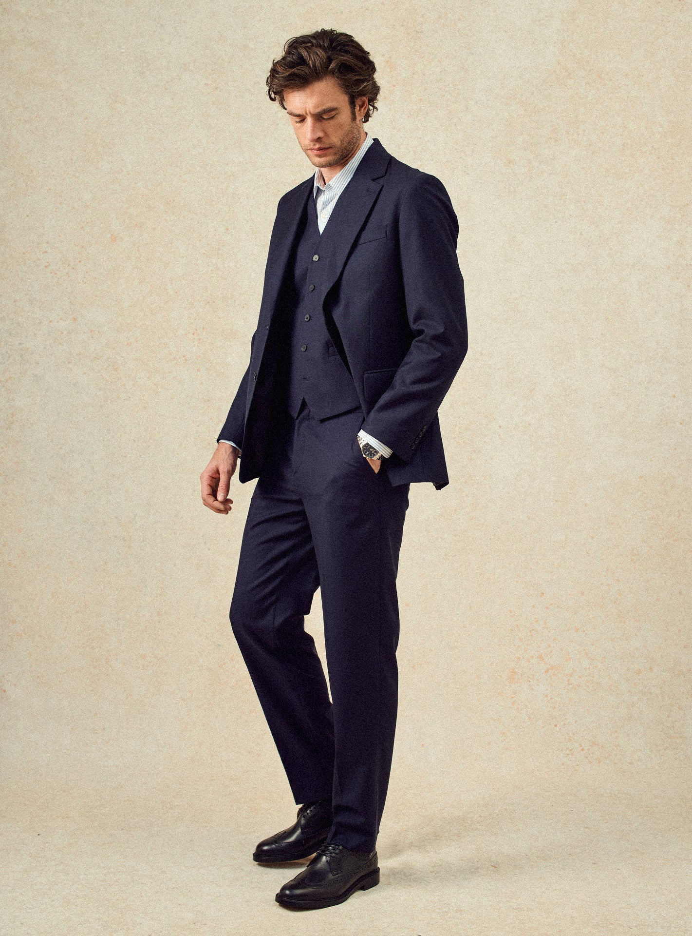 Veste de costume navy en laine Balibaris - Alois